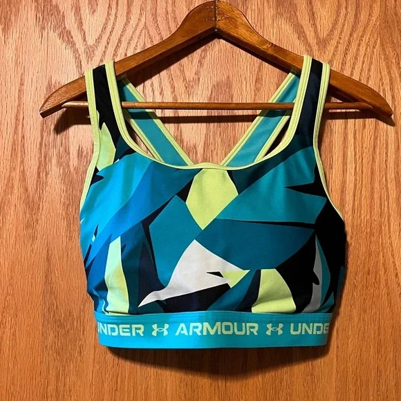 Under Armour Teal and Lime Sports Bra - Picture 1 of 8
